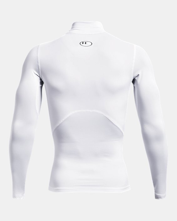 Men's HeatGear® Mock Long Sleeve, White, pdpMainDesktop image number 5